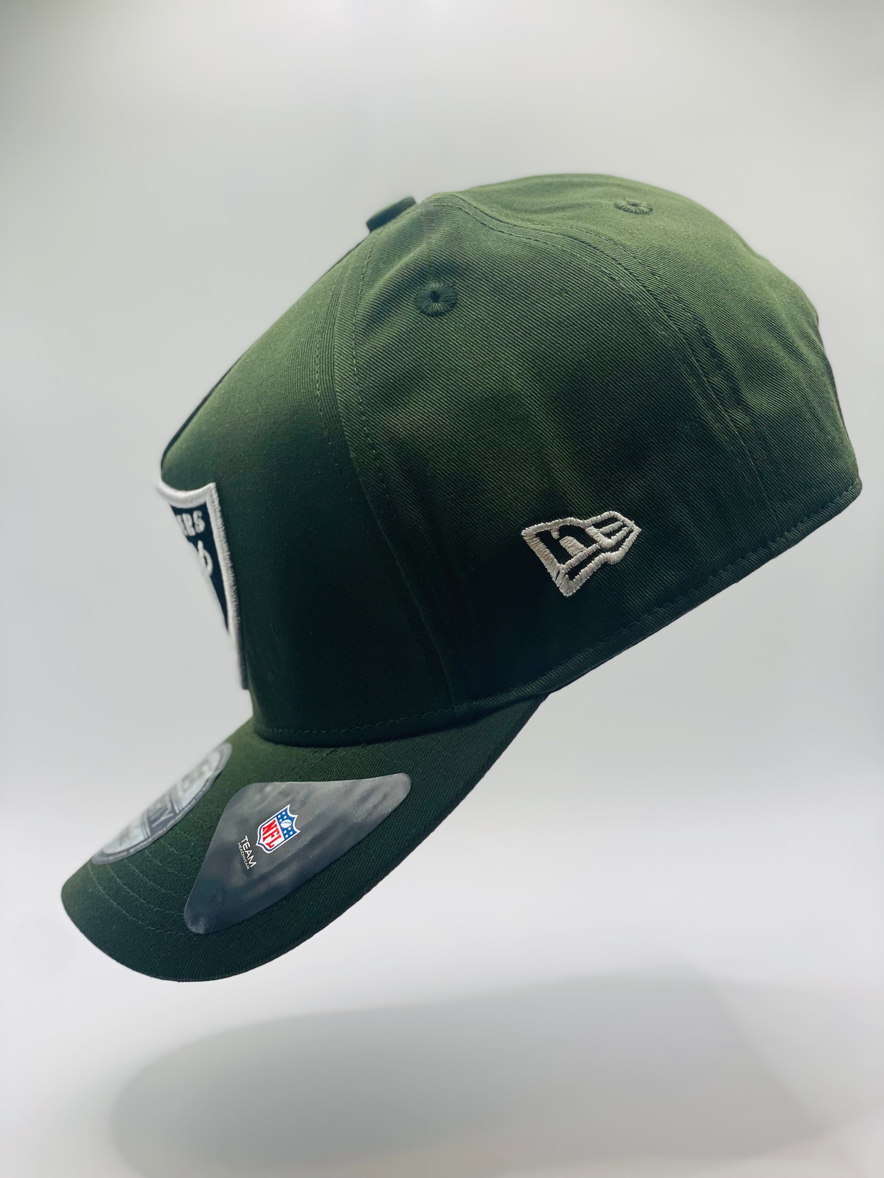 Las Vegas Raiders khaki green and Precision 9FORTY A-Frame Snapback 1.7