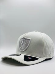 Las Vegas Raiders white and sliver Precision 9FORTY A-Frame Snapback 1.15