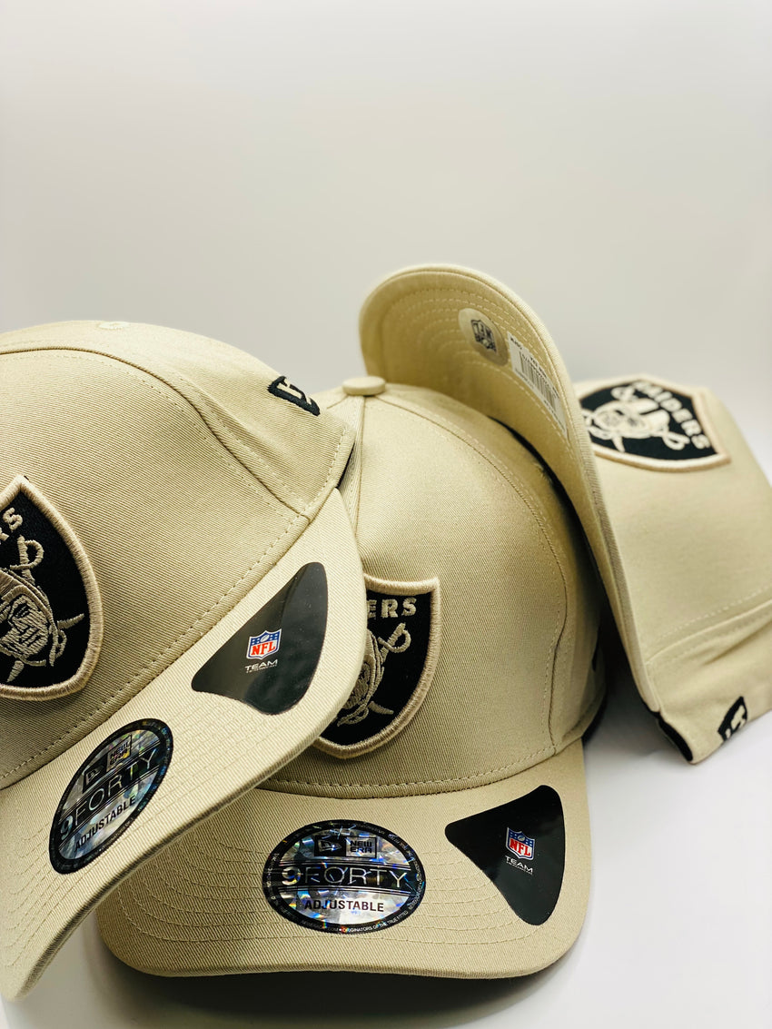 Las Vegas Raiders Beige and Black Precision 9FORTY A-Frame Snapback 1.23